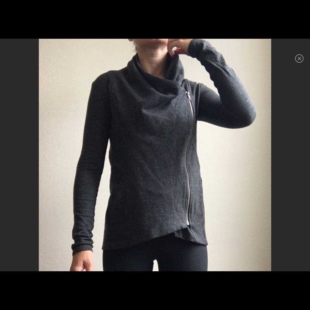 Helmet Lang Asymmetric zippered jacket